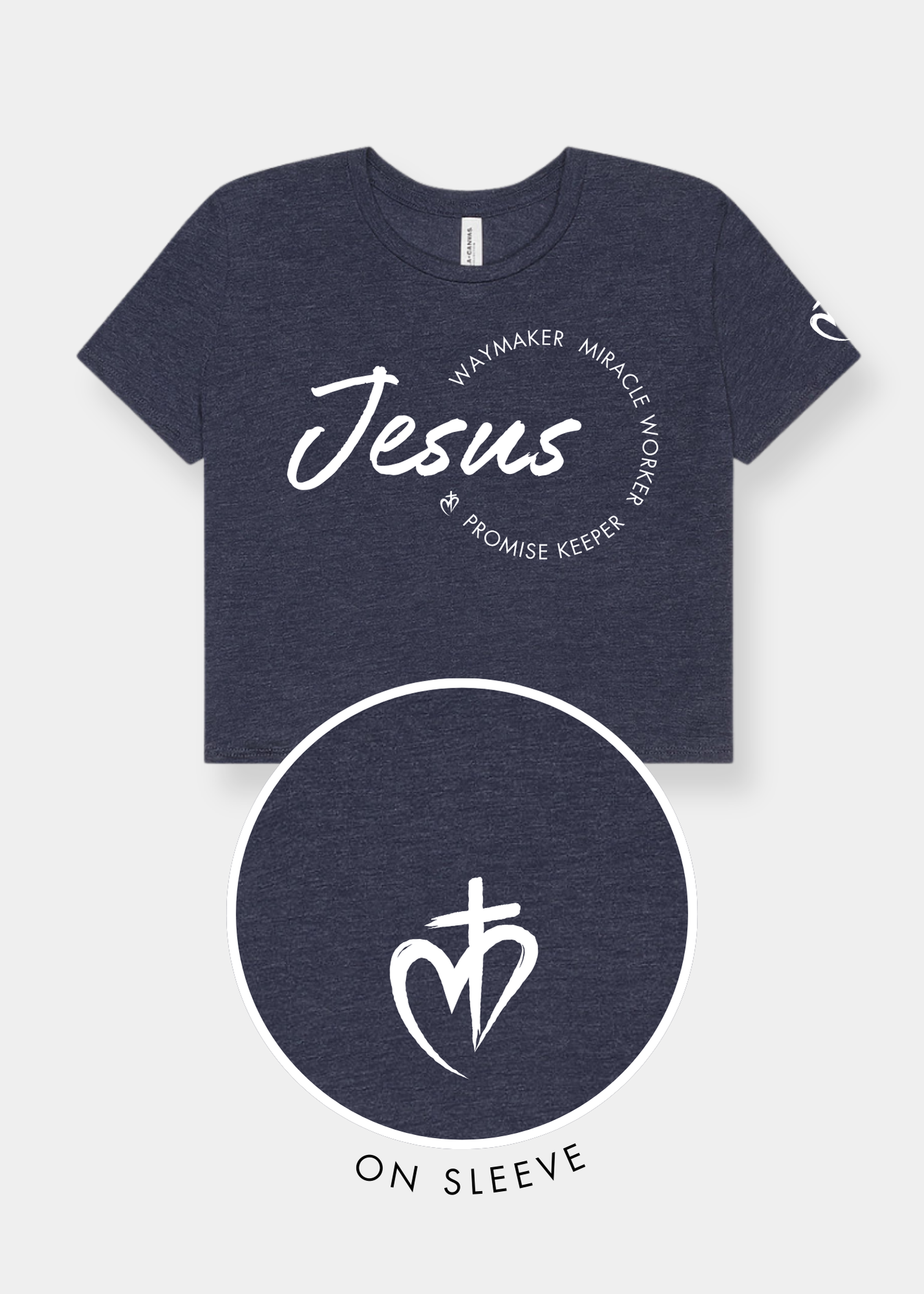 Women's Flowy Cropped Tee - Heather Navy