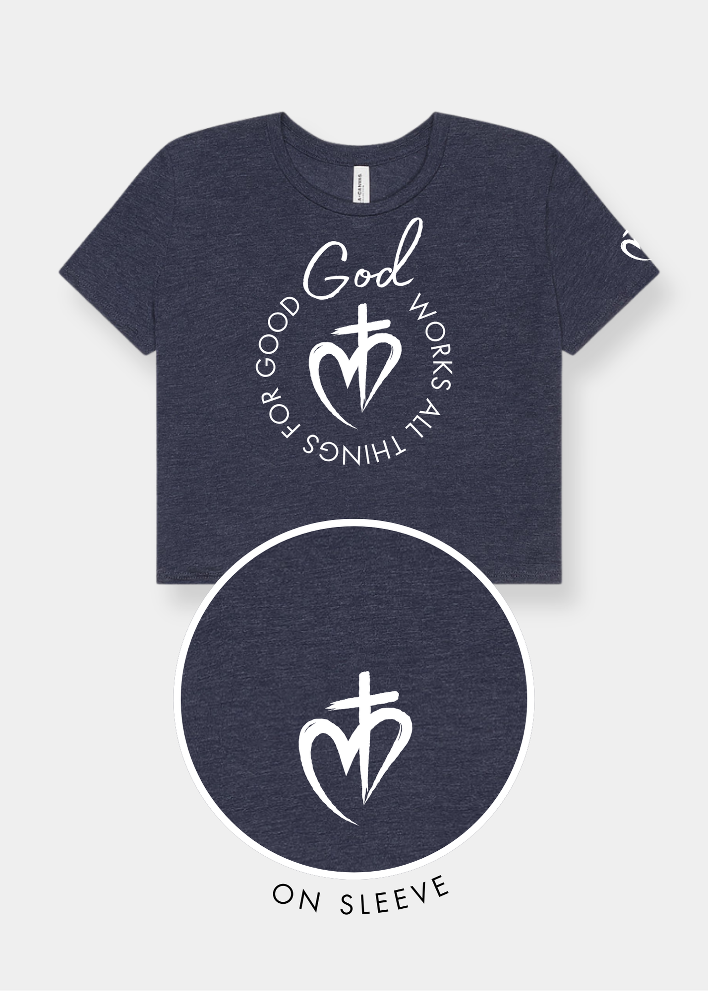 Women's Flowy Cropped Tee - Heather Navy