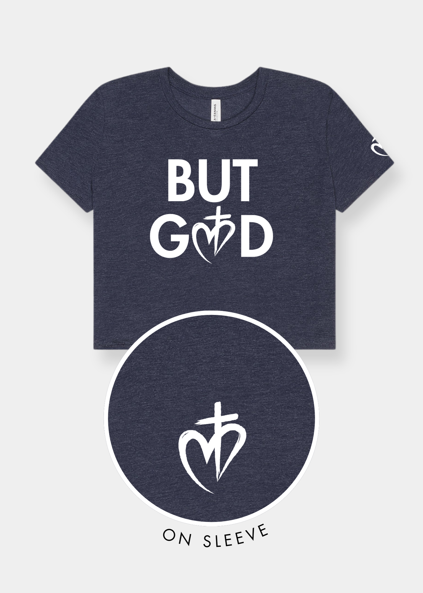 Women's Flowy Cropped Tee - Heather Navy