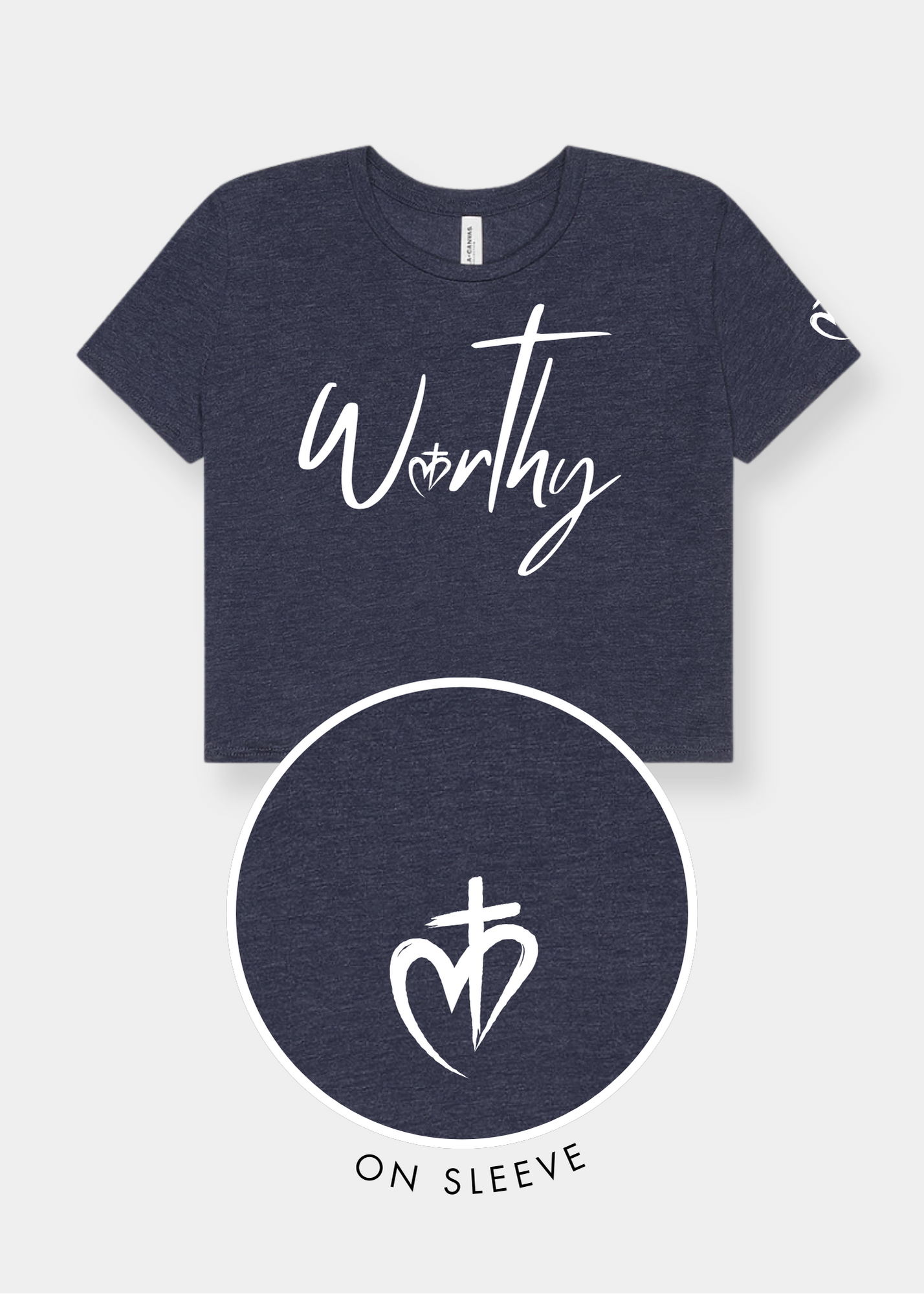 Women's Flowy Cropped Tee - Heather Navy