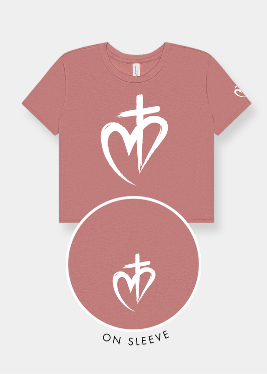 Women's Flowy Cropped Tee - Mauve
