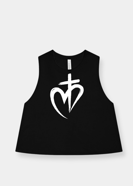 Women's Racerback Cropped Tank - Black