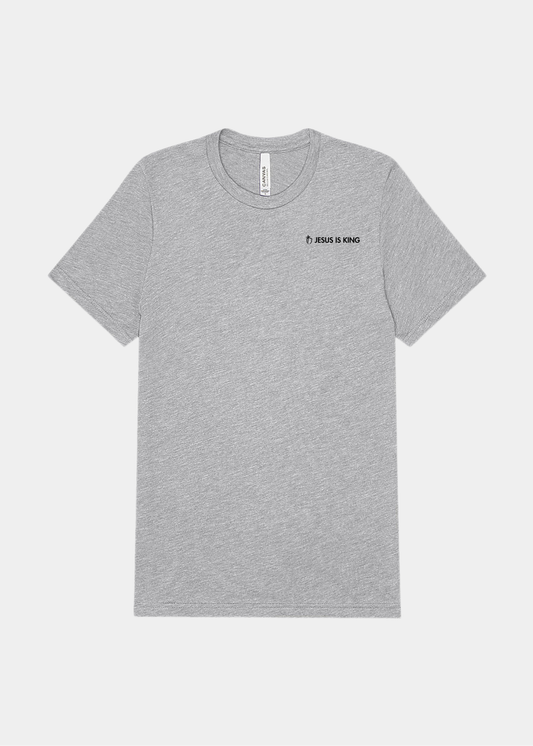 Men's Triblend Short Sleeve Tee - Gray with Black Text