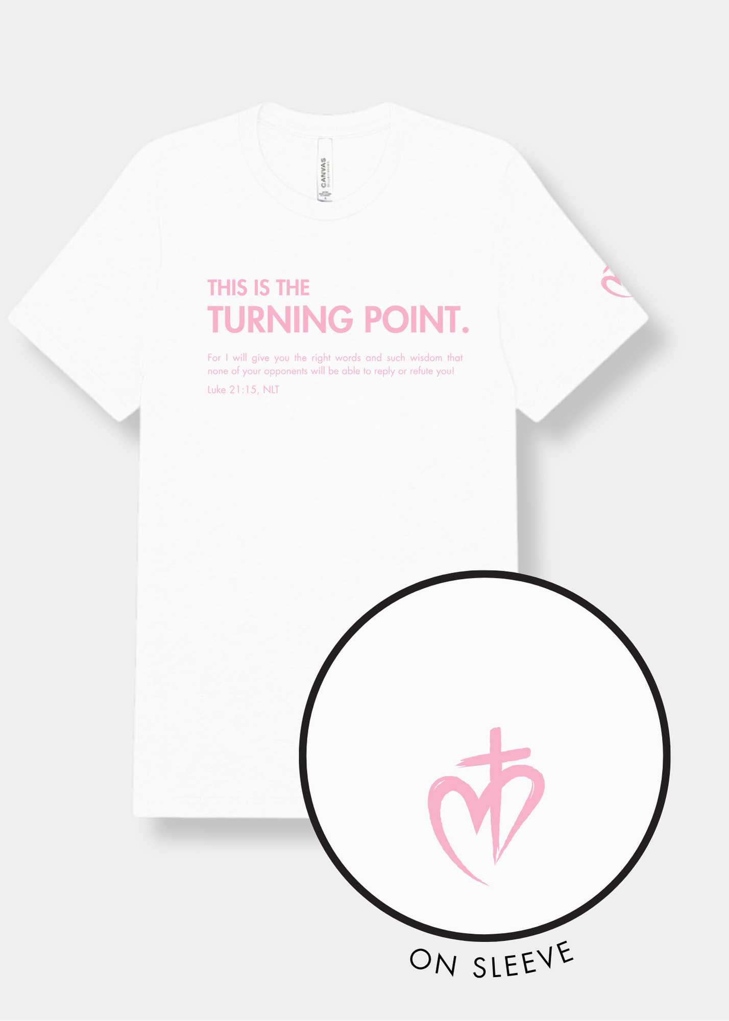 Freedom Unisex Triblend Tee - Solid White + Pink Print