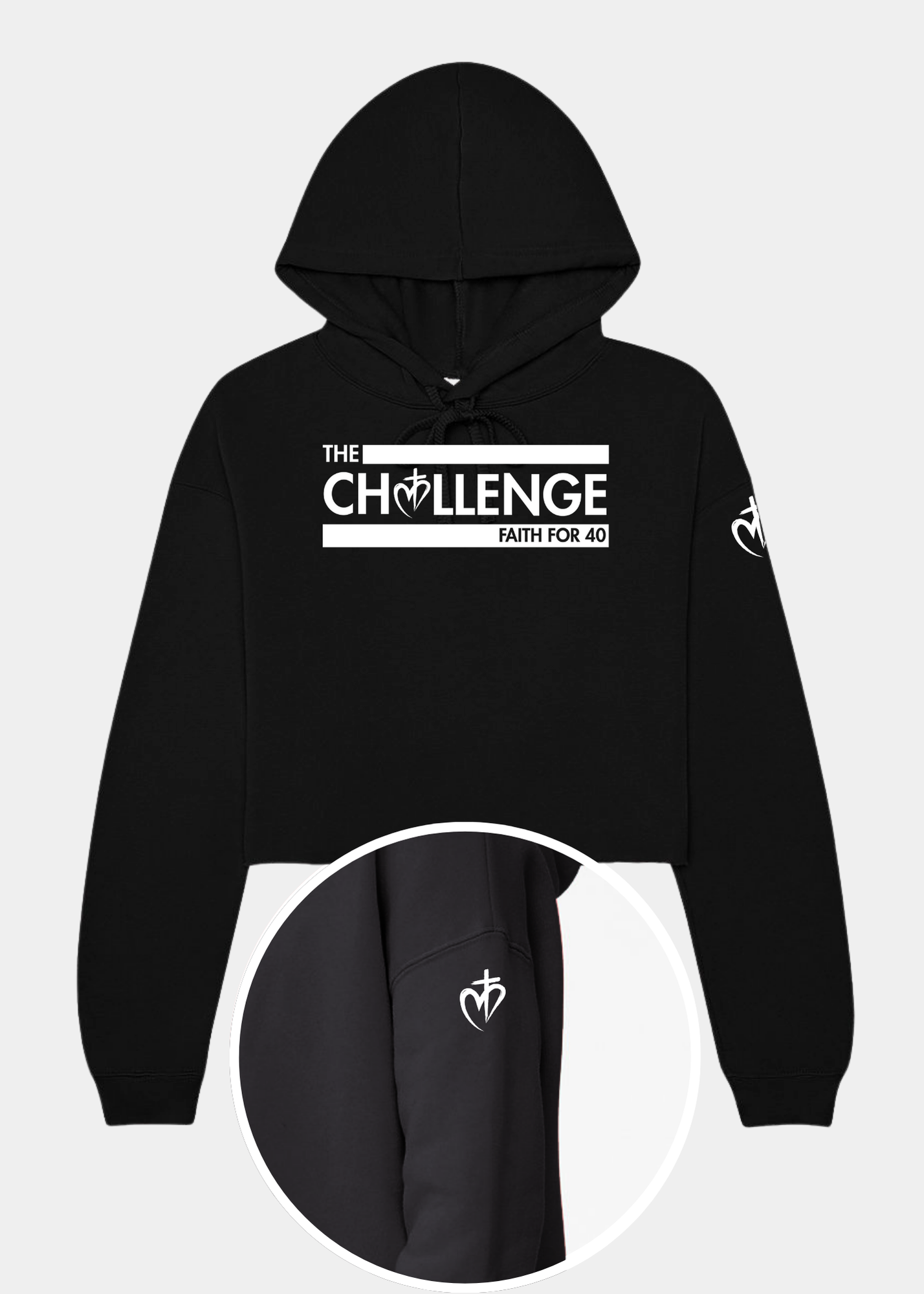 Women's Cropped Fleece Hoodie - FAITH FOR 40 CHALLENGE