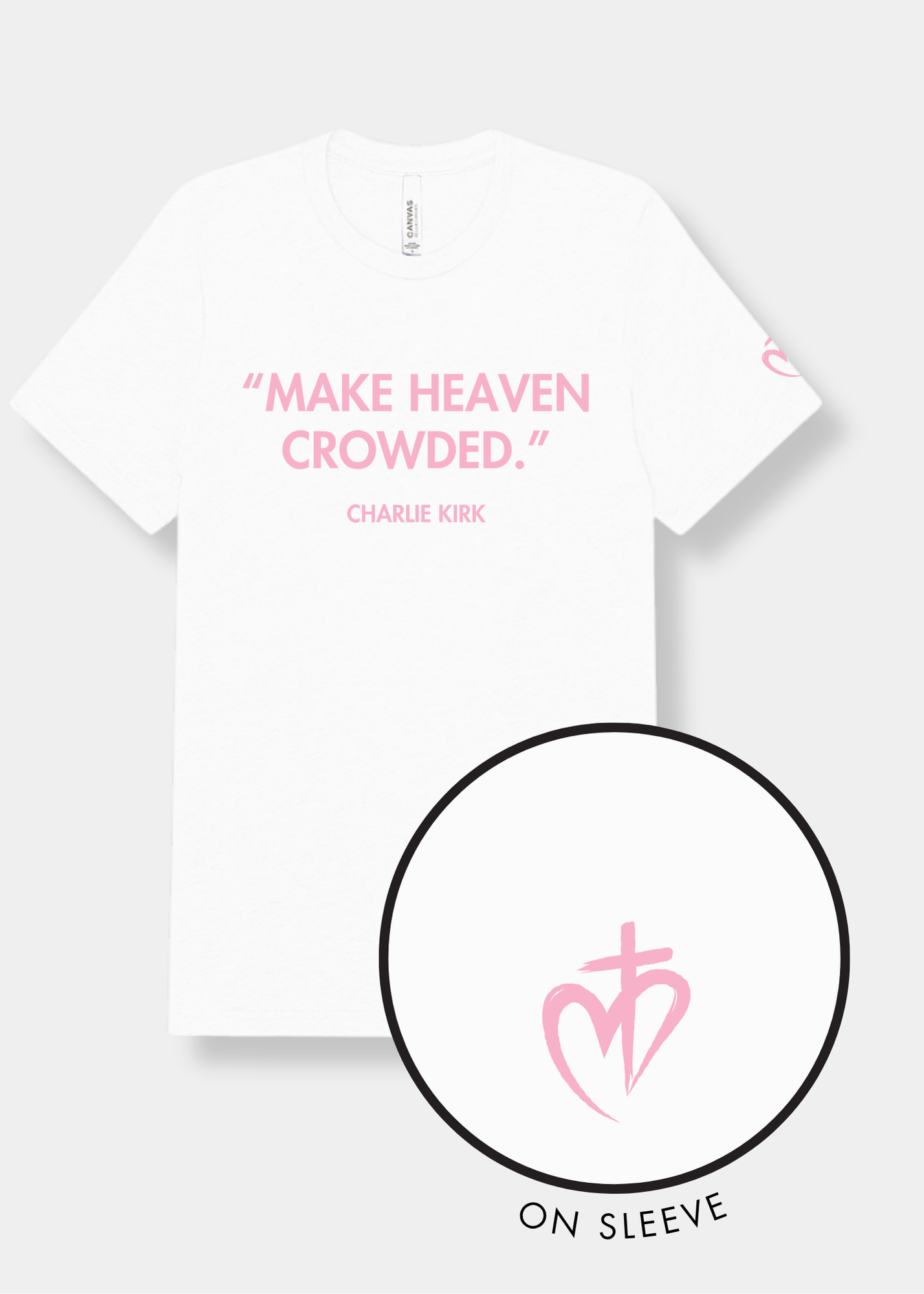 Freedom Unisex Triblend Tee - Solid White + Pink Print