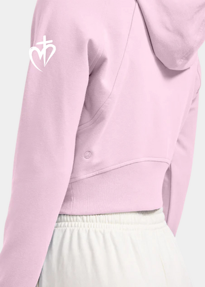 Amenity Cropped Full Zip Hoodies with Thumb Holes
