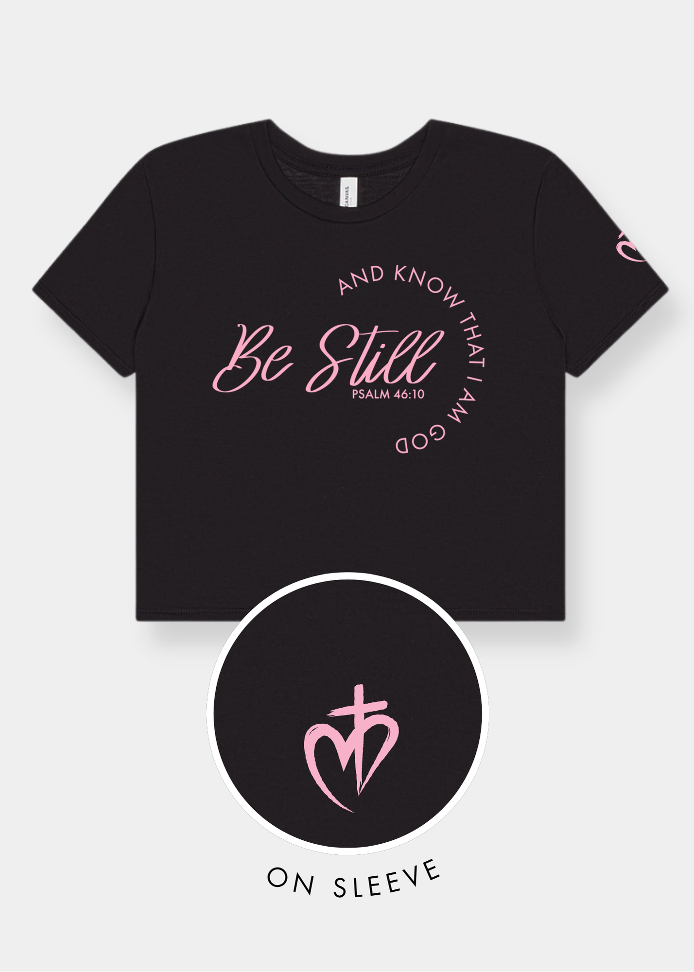 Women's Flowy Cropped Tee - Black + Pink Print