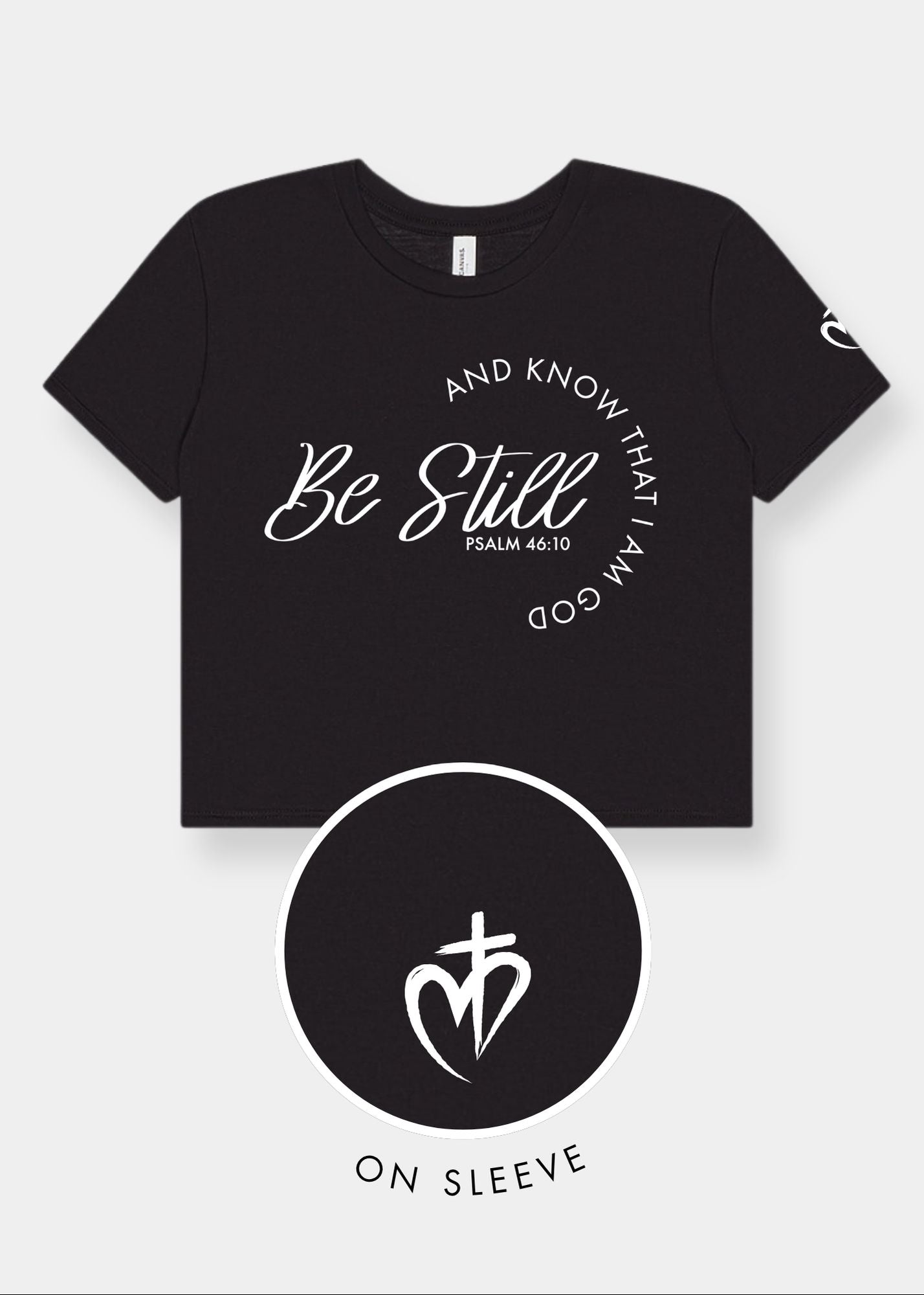 Women's Flowy Cropped Tee - Black + White Print
