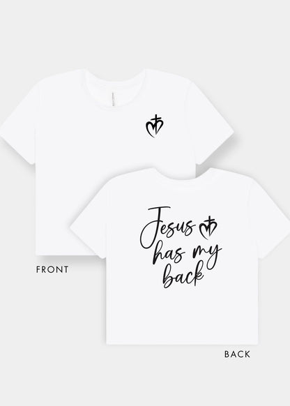 Women's Flowy Cropped Tee - White + Black Print