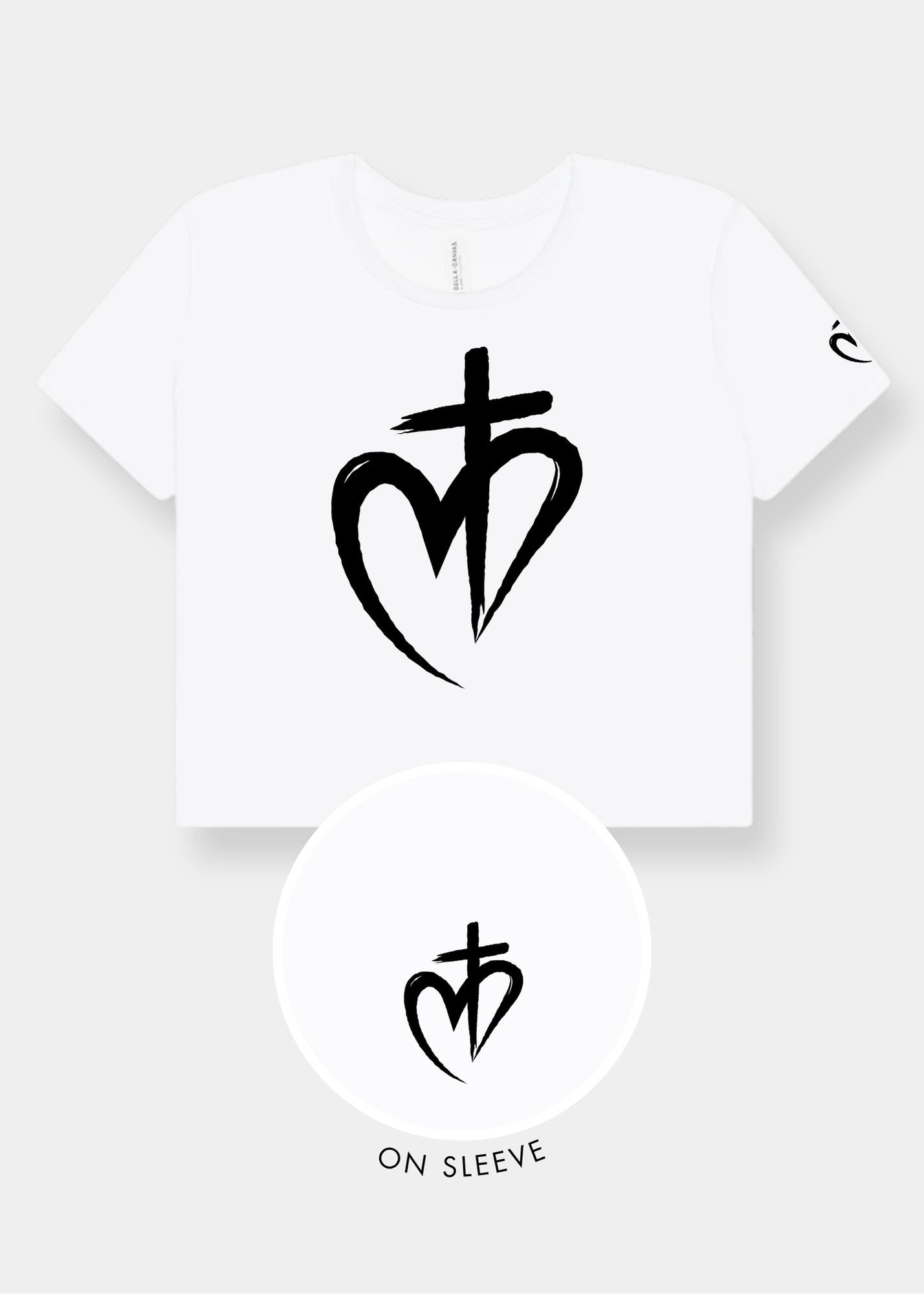 Women's Flowy Cropped Tee - White + Black Print