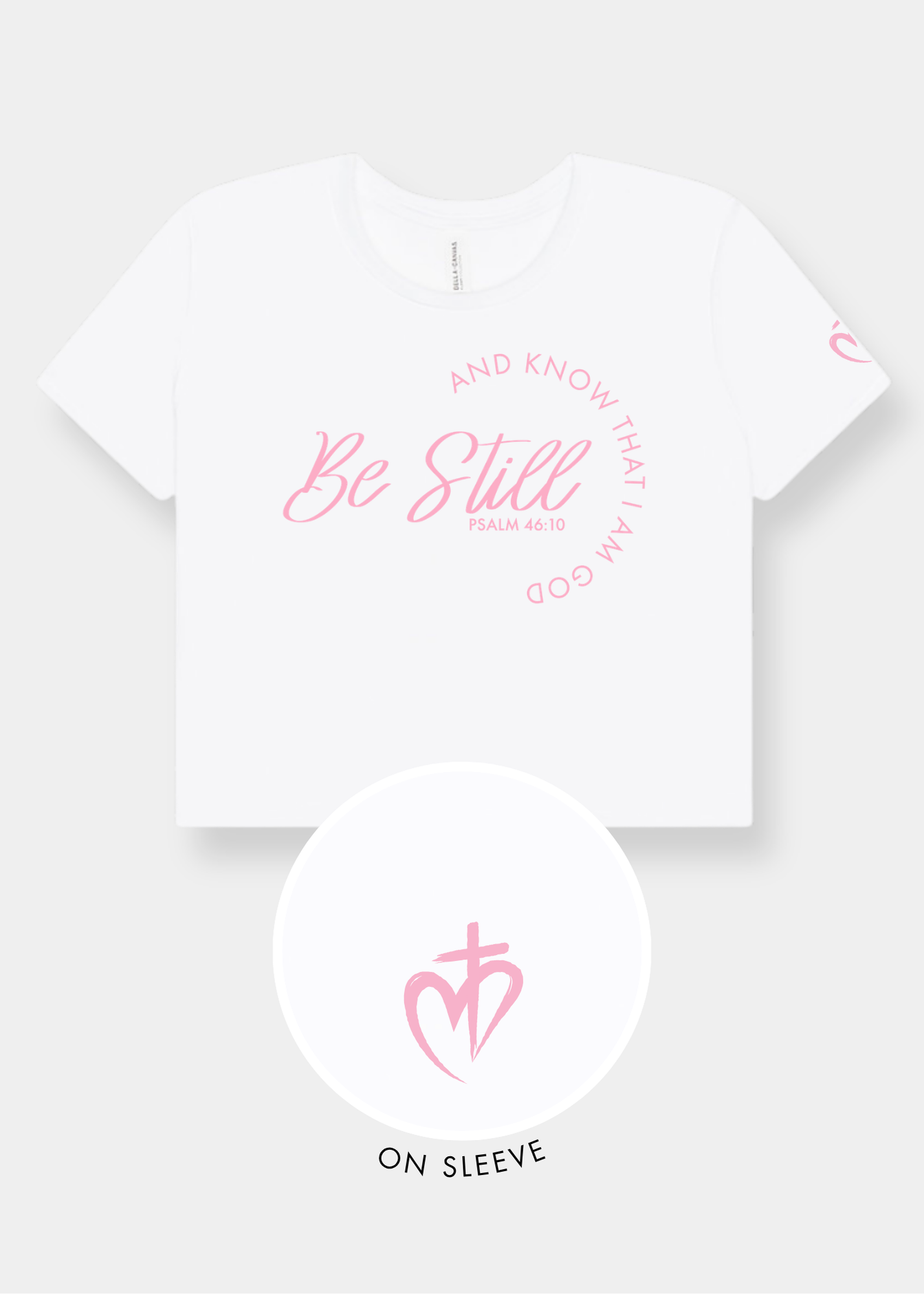 Women's Flowy Cropped Tee - White + Pink Print