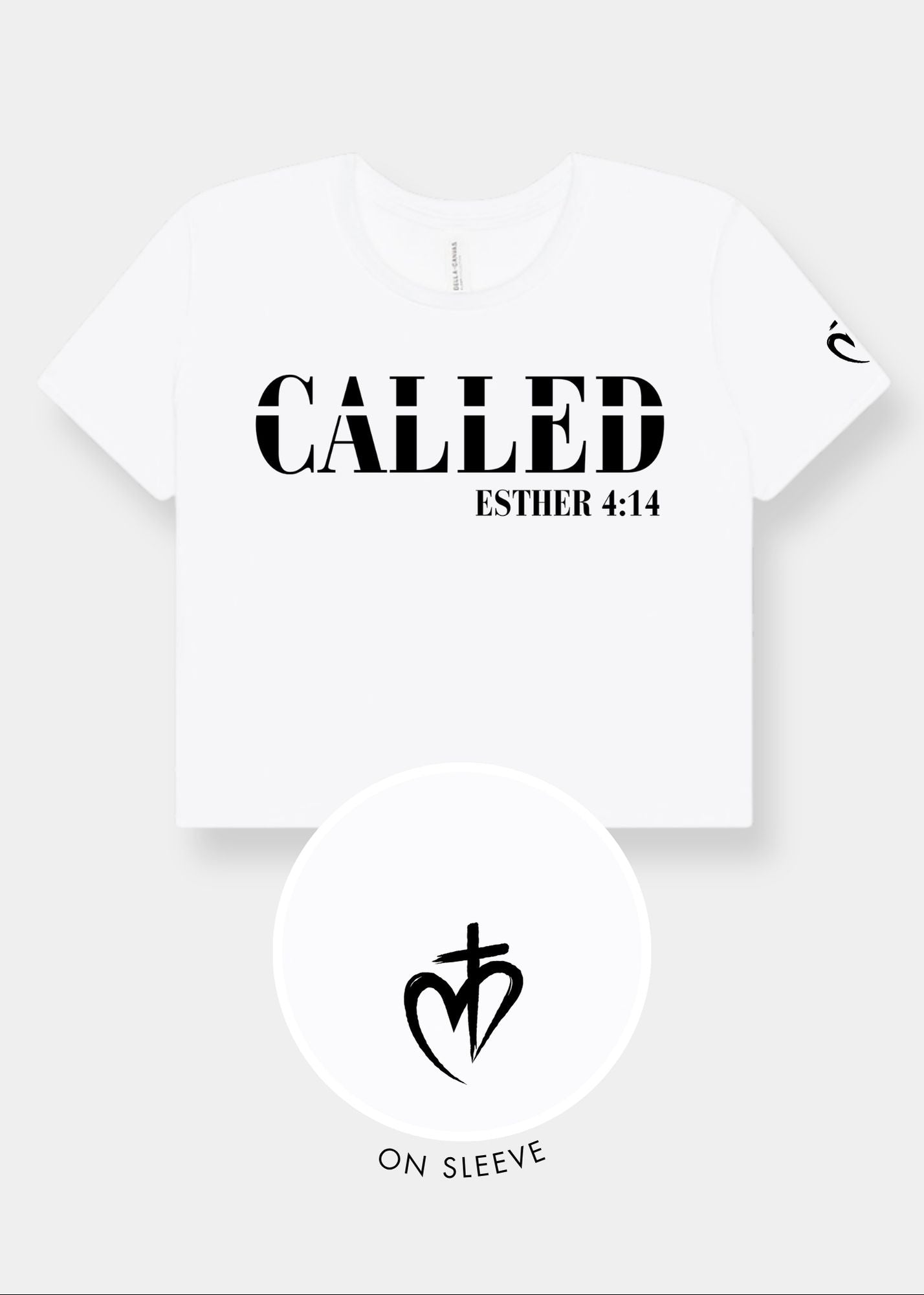 Women's Flowy Cropped Tee - White + Black Print