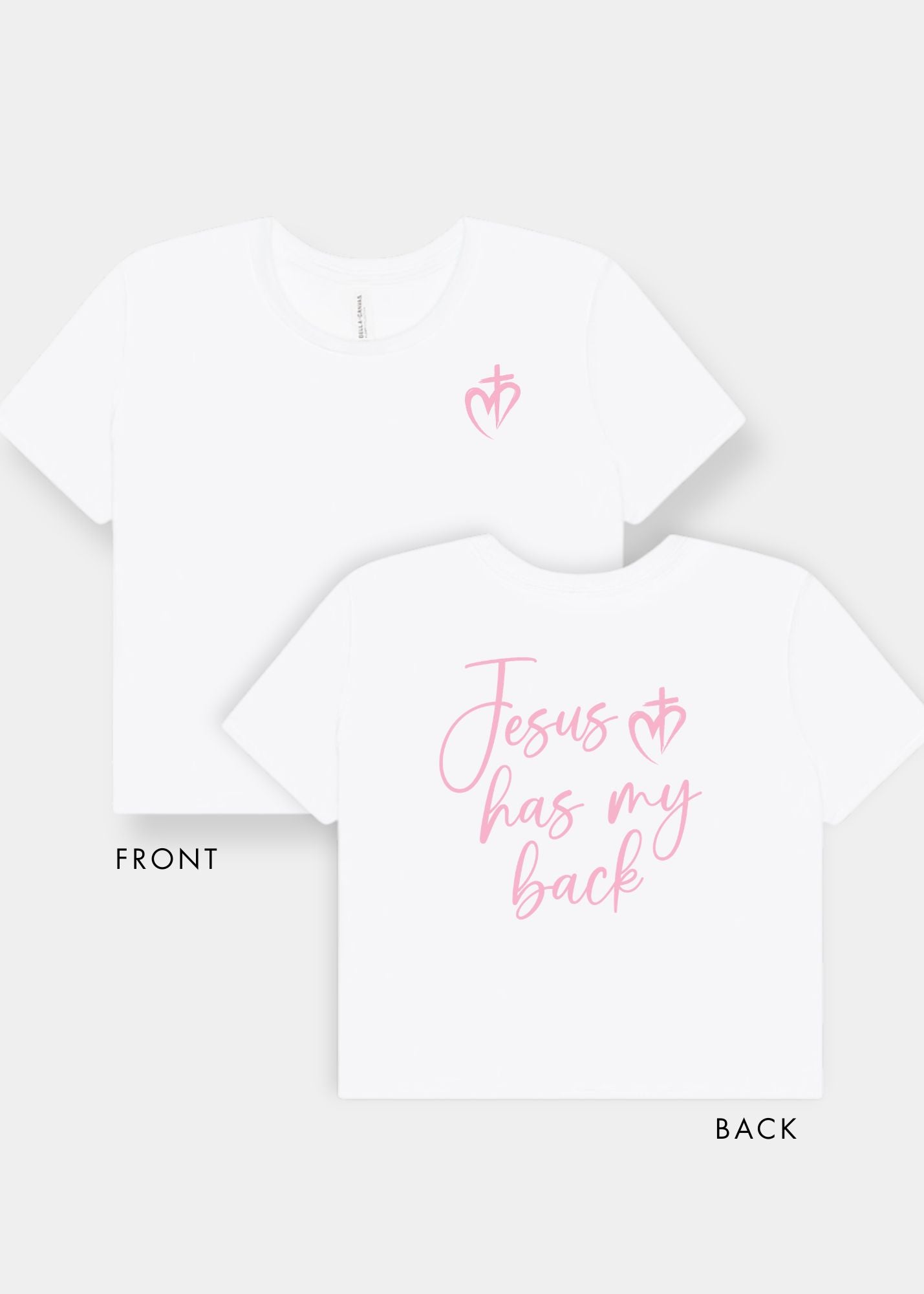Women's Flowy Cropped Tee - White + Pink Print