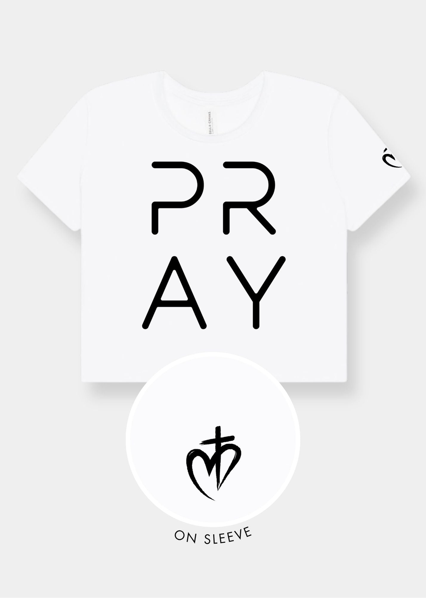 Women's Flowy Cropped Tee - White + Black Print