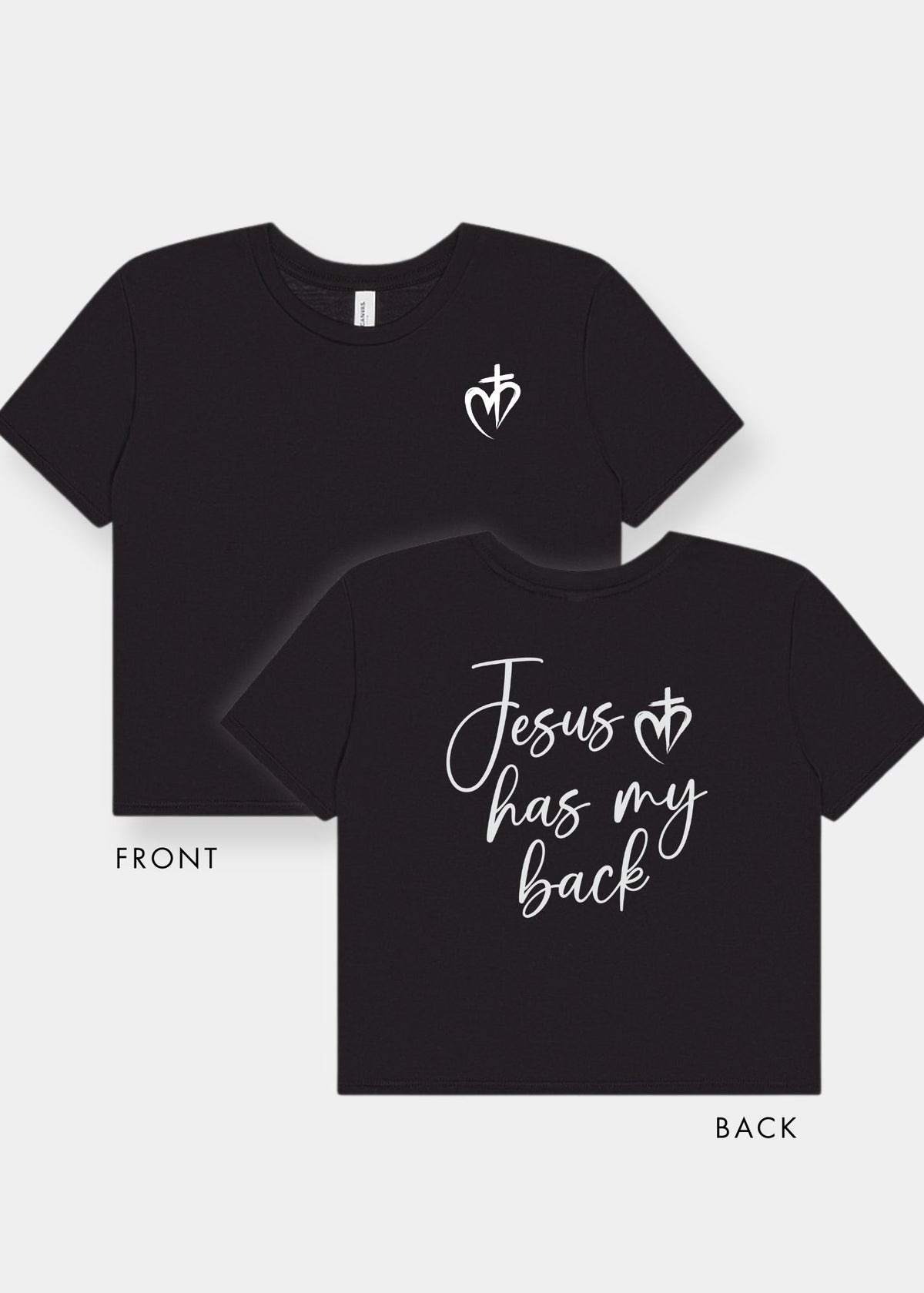 Women's Flowy Cropped Tee - Black + White Print