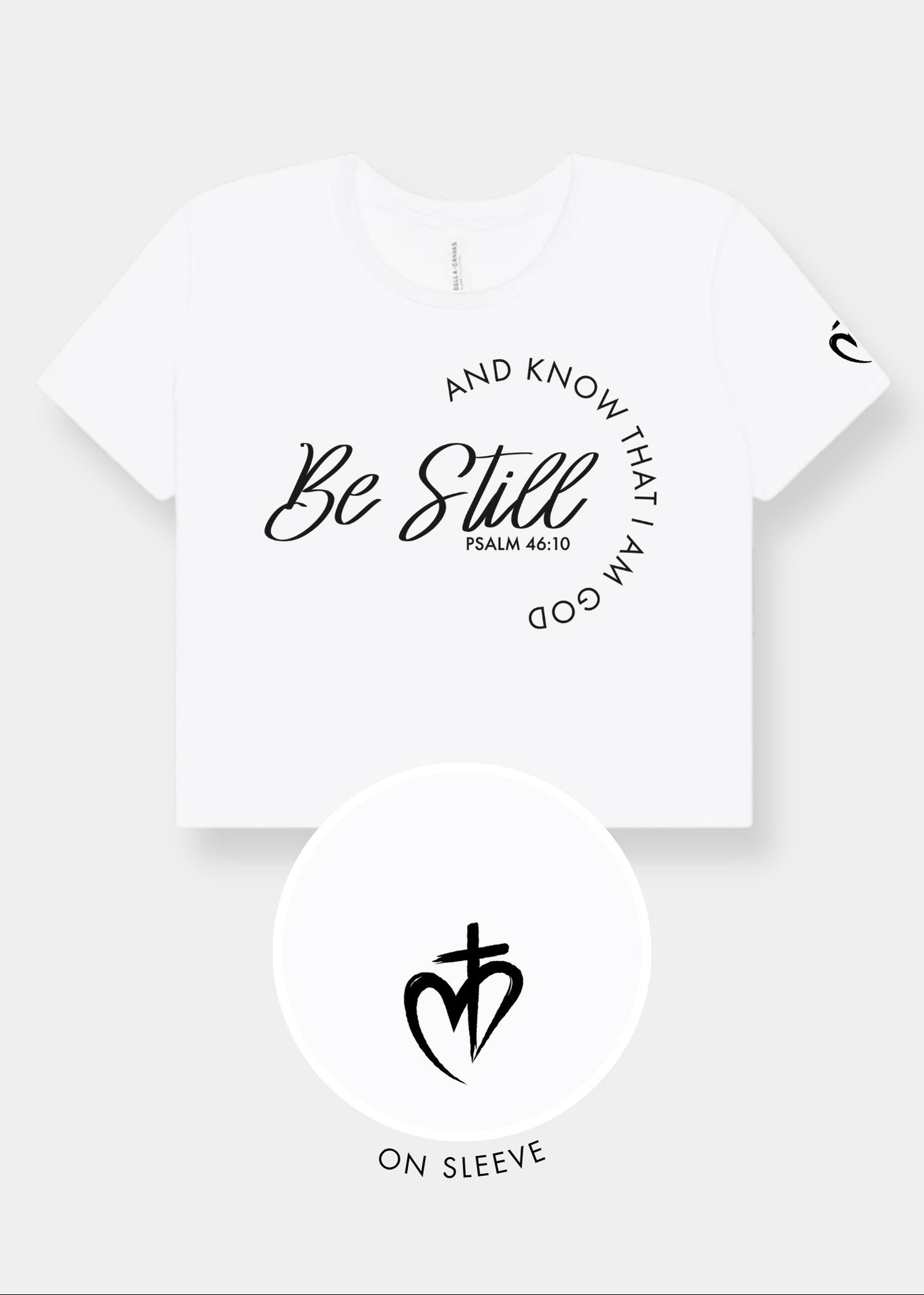 Women's Flowy Cropped Tee - White + Black Print