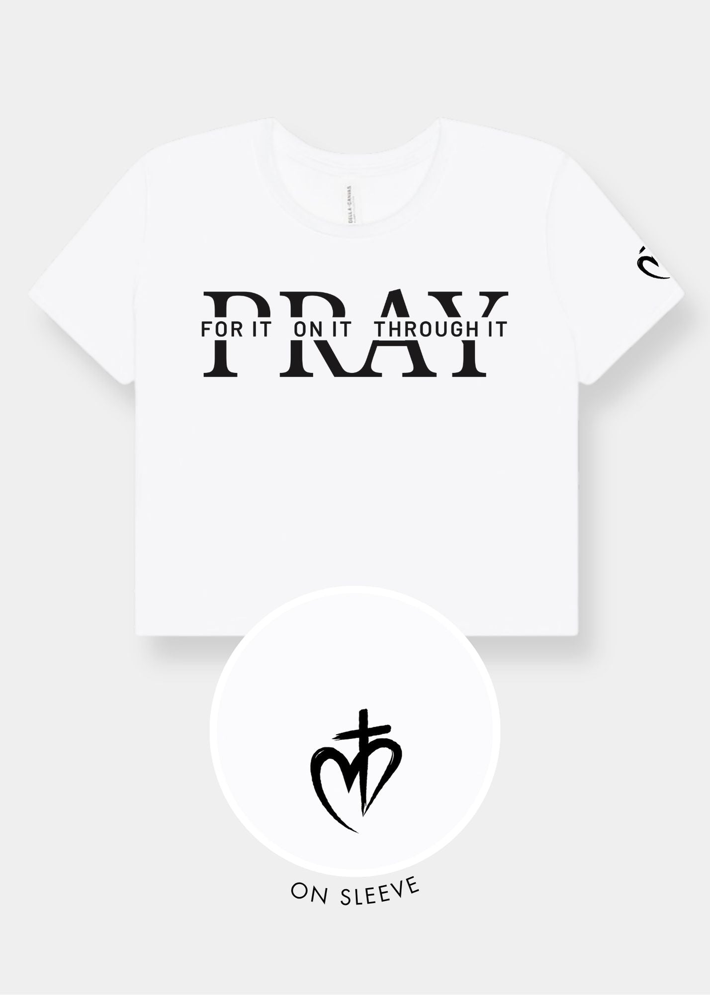 Women's Flowy Cropped Tee - White + Black Print