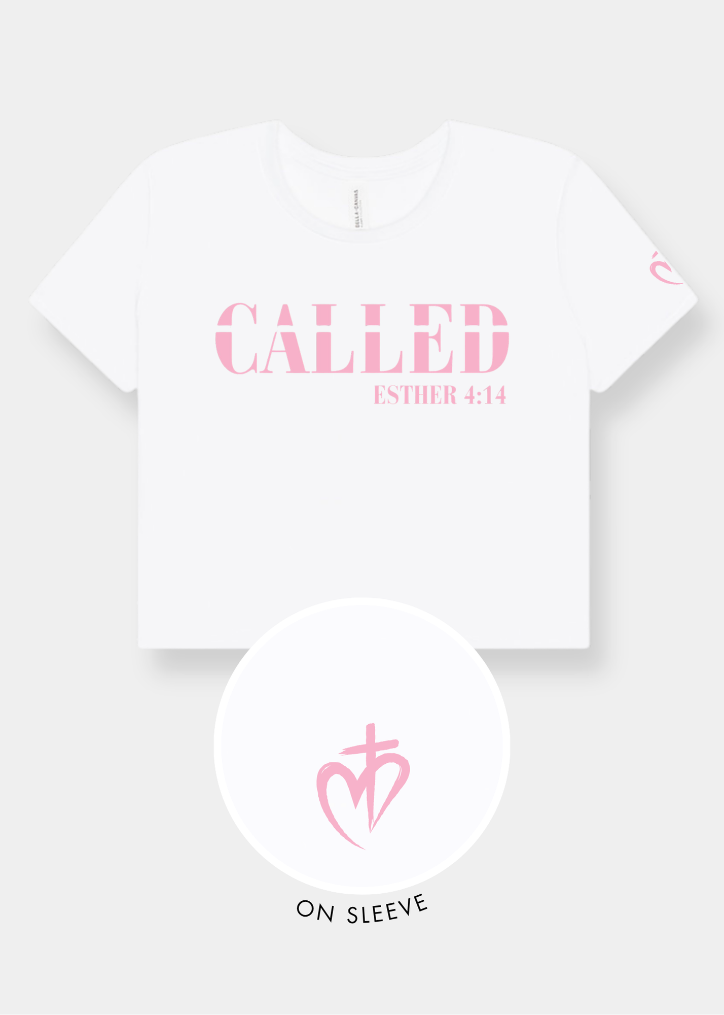 Women's Flowy Cropped Tee - White + Pink Print