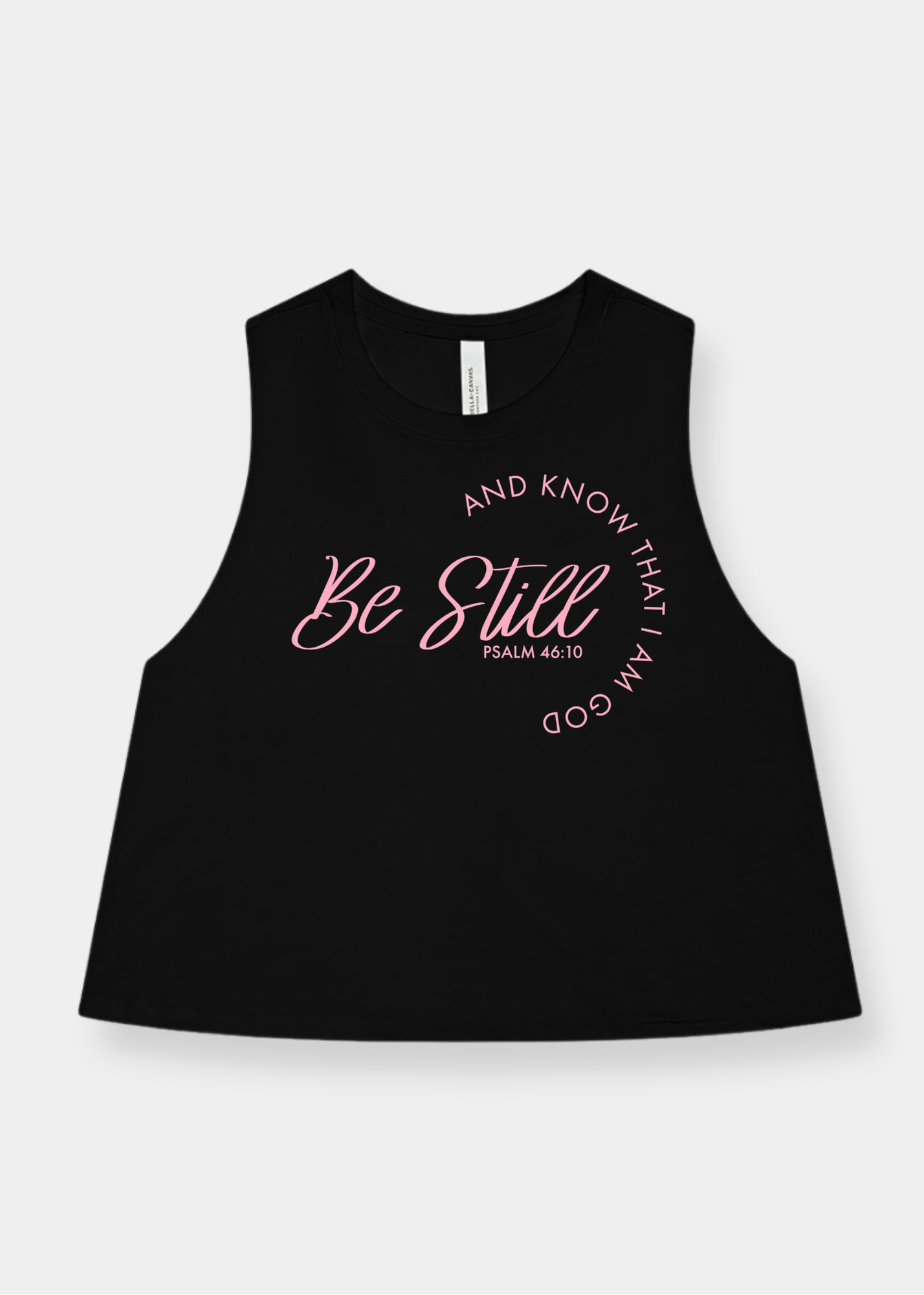 Women's Racerback Cropped Tank - Black + Pink Print