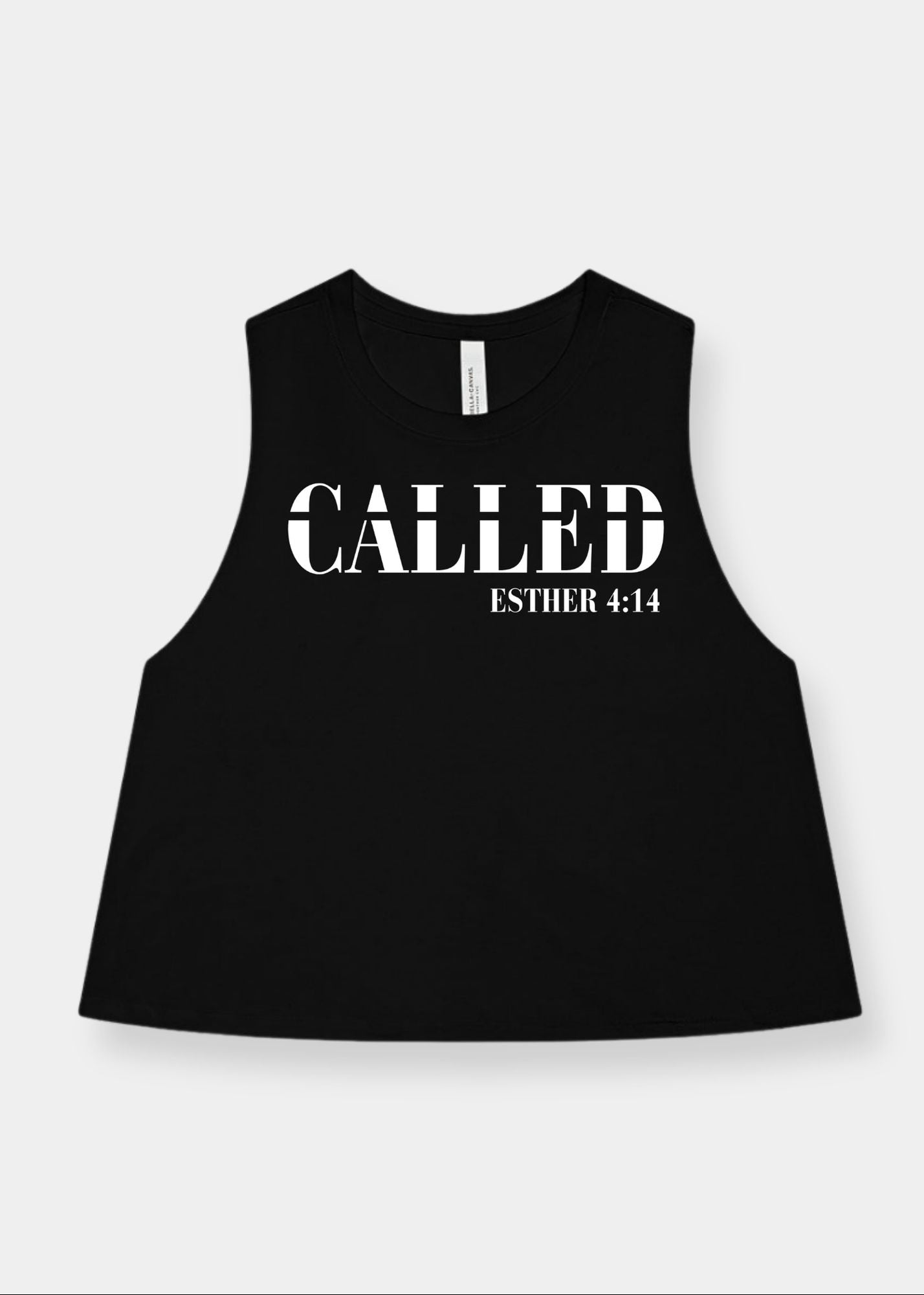 Women's Racerback Cropped Tank - Black + White Print