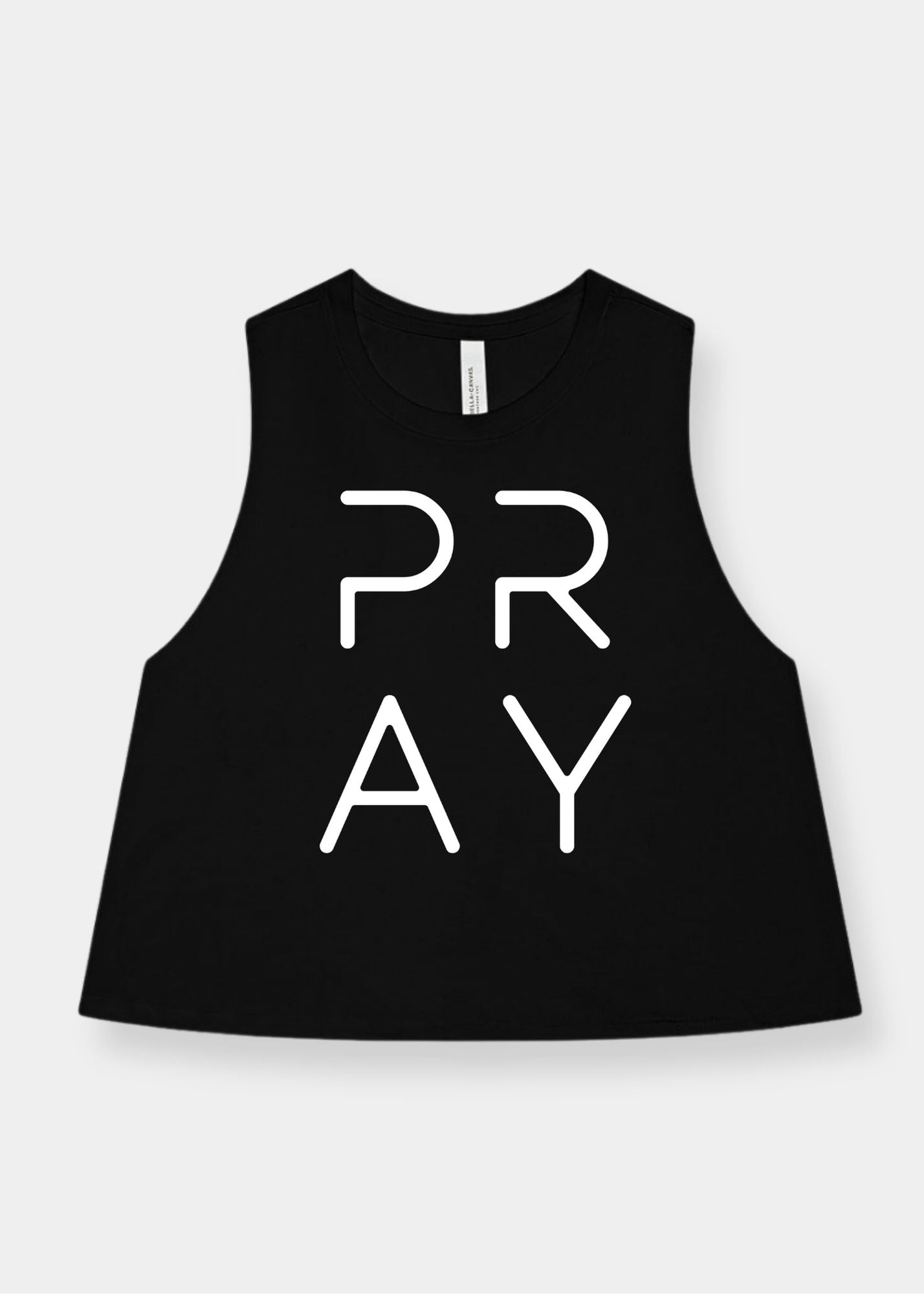 Women's Racerback Cropped Tank - Black + White Print