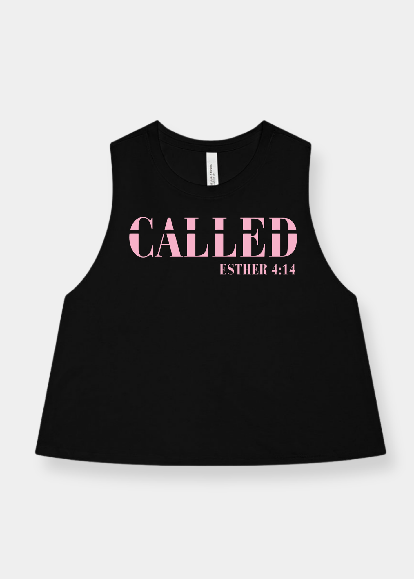 Women's Racerback Cropped Tank - Black + Pink Print