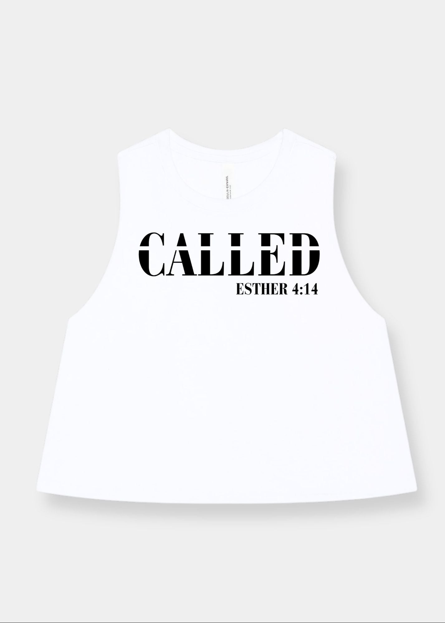 Women's Racerback Cropped Tank - White + Black Print