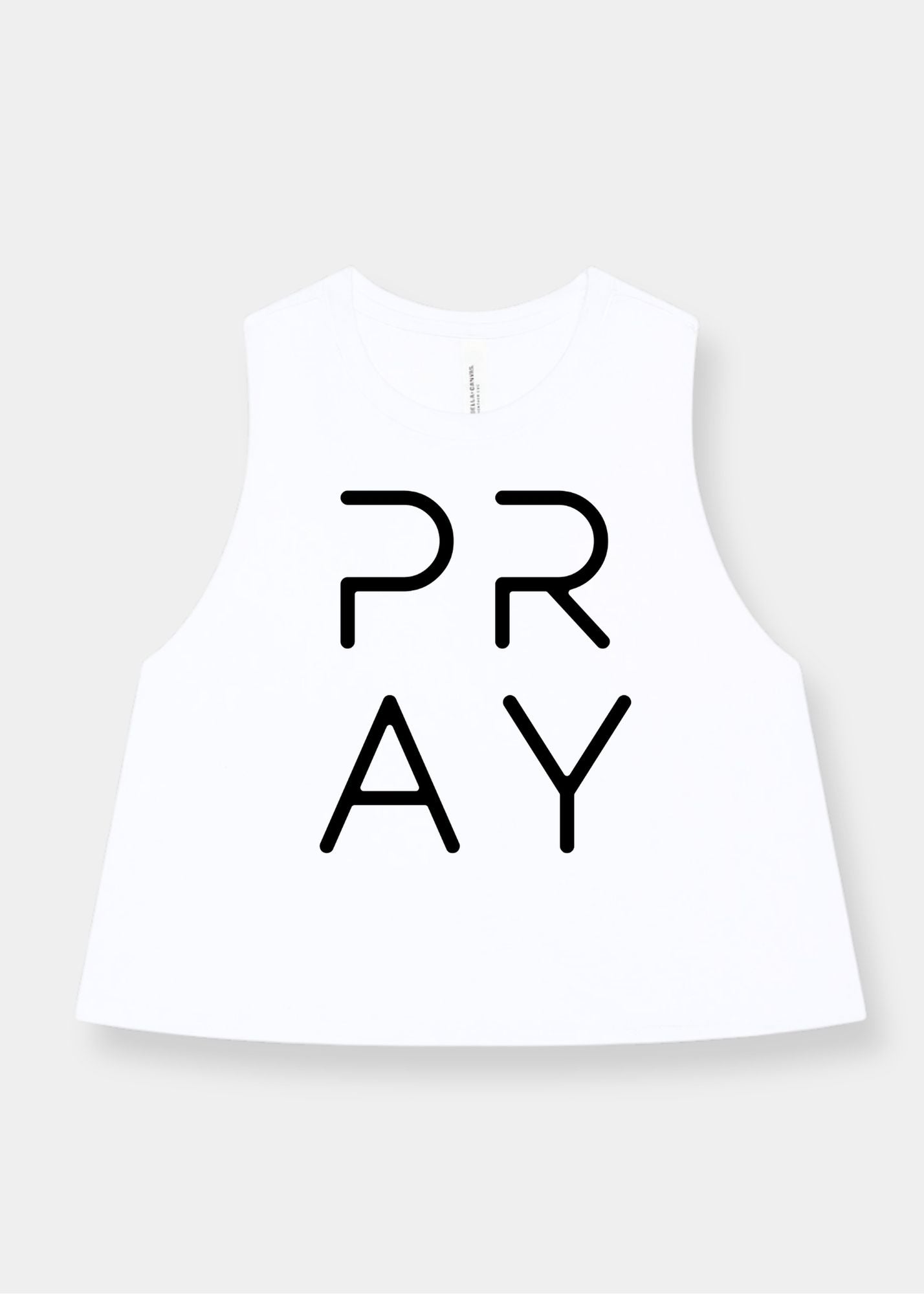Women's Racerback Cropped Tank - White + Black Print
