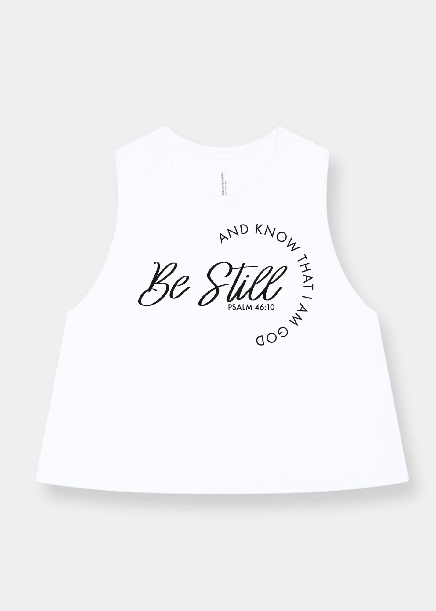 Women's Racerback Cropped Tank - White + Black Print