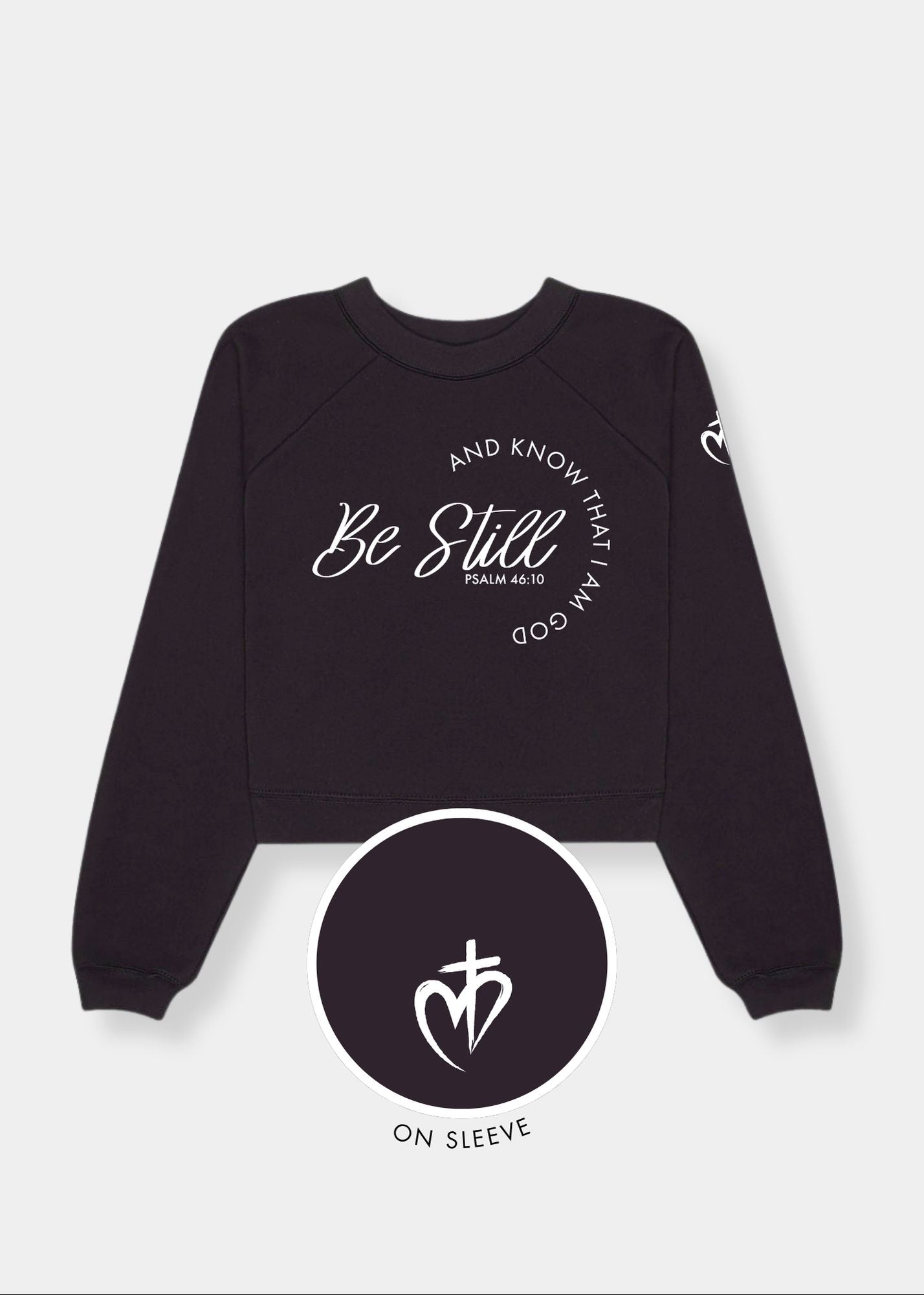 Women's Raglan Pullover Fleece - Black + White Print