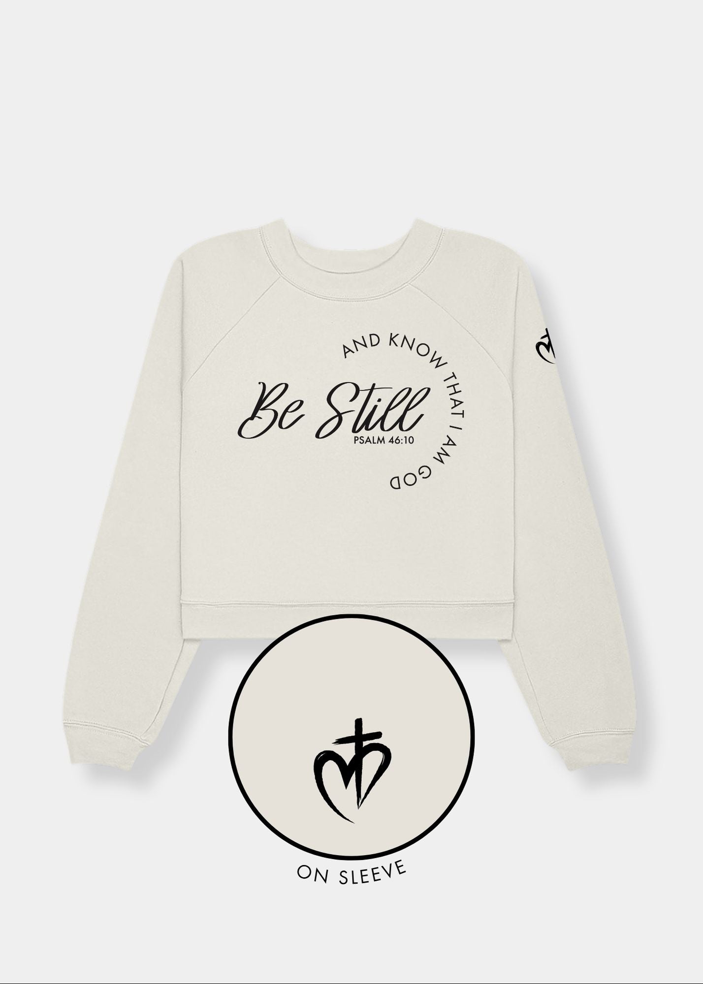 Women's Raglan Pullover Fleece - Vintage White + Black Print