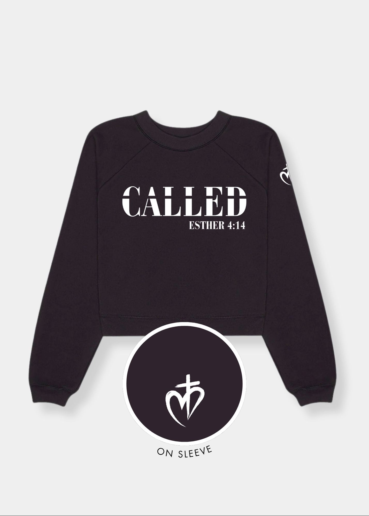 Women's Raglan Pullover Fleece - Black + White Print